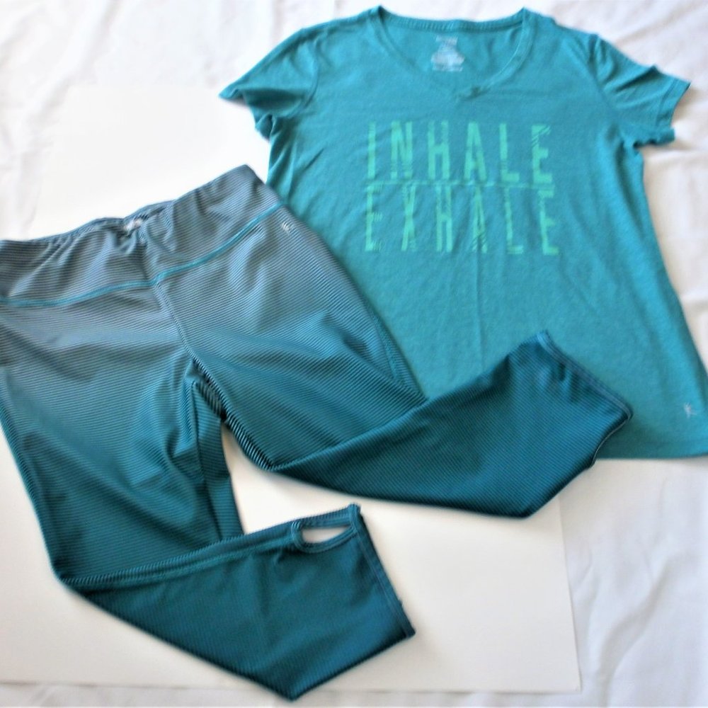 Danskin Now Womens Active Ombre Capri & Tee set